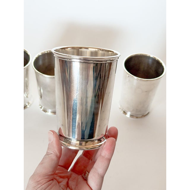 Vintage Silver Plated Mint Julep Cups, Reed & Barton, Set of 4 For Sale - Image 12 of 17