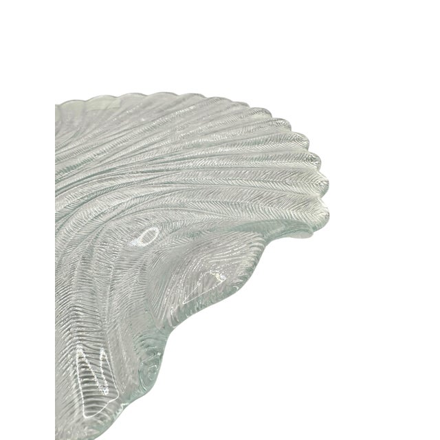 Mid-Century Modern Vintage 1970s Arcoroc France "Seabreeze" Clear Glass Platter For Sale - Image 3 of 9