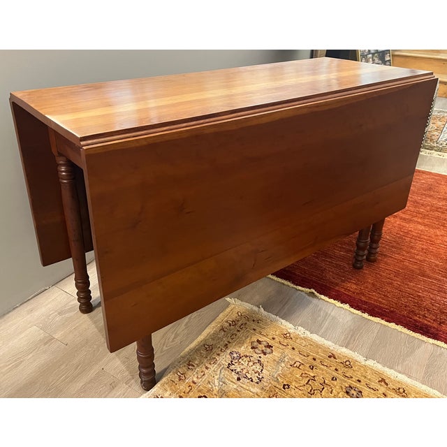 Mid 19th Century Antique Drop Leaf Cherry Dining Table For Sale - Image 11 of 11