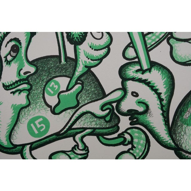 Peter Saul, Olympic Athletes, Original Signed Lithograph For Sale - Image 4 of 7