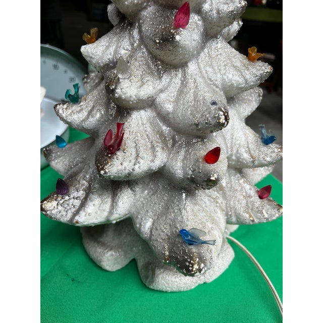 1970s 1970s White Light-Up Christmas Tree With Wind-Up Music Box (Rudolph the Red Nosed Reindeer) For Sale - Image 5 of 7