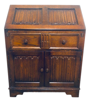 Vintage Oak Writing Secretary in Oak with Fall-Front