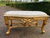 Wood 1950s French Gilt Beech Off-White Leather Bench For Sale - Image 7 of 16