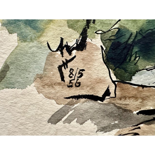 Henry Emil Salloch Original Watercolor on Paper Wheeler Lake, Colorado. 1956. For Sale In Atlanta - Image 6 of 7