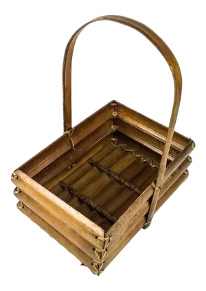 1950s Structured Bamboo Basket