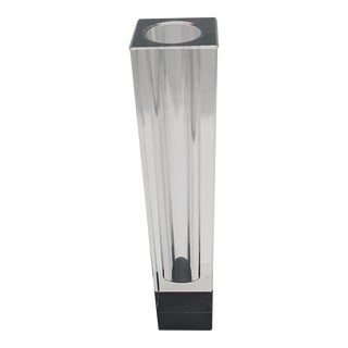 Vintage Rectangular Reed & Barton Crystal Vase For Sale