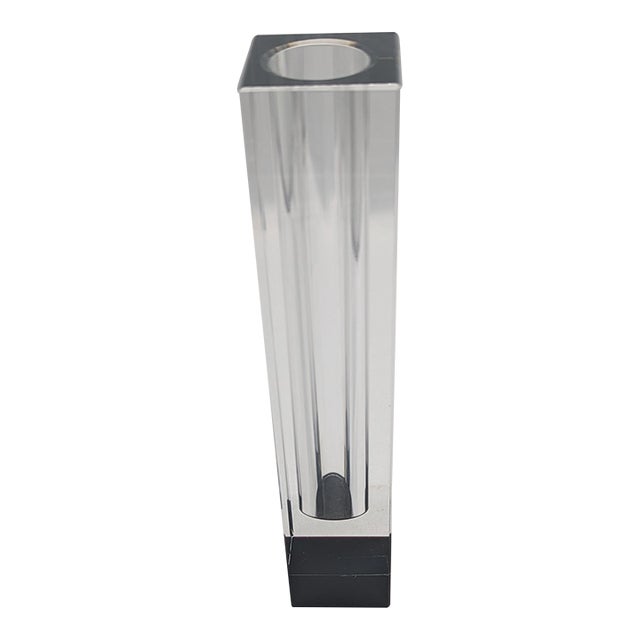 Vintage Rectangular Reed & Barton Crystal Vase For Sale