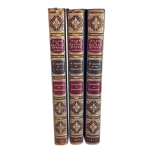 Fine Leather Bindings - Books by William Combe - The Three Tours of Reverend Doctor Syntax - 3 Volumes