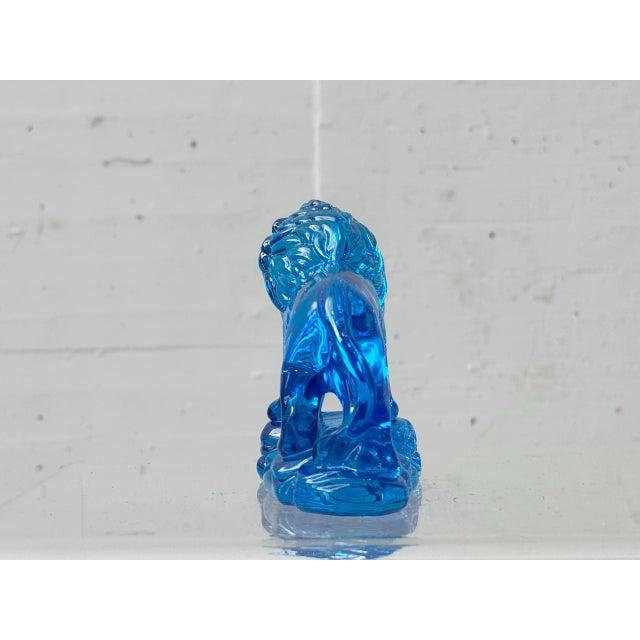 Modern Blue Lead Crystal Lion by Princess House, 2015 For Sale - Image 3 of 9