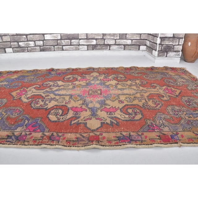 1960s Handmade wool and cotton rug in Turkish Anatolian Small Rug, Vintage Doormat Rug, Turkish Decorative Rug, Handmade...