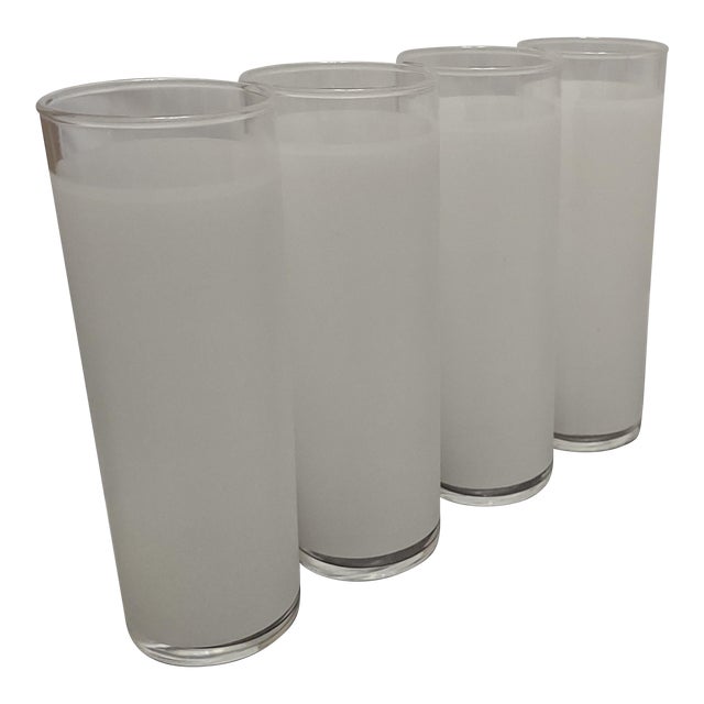 Mid Century Libbey Frosted Tom Collins Glasses Set of 4 Chairish