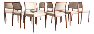 Dining Room Chairs by Niels O. Møller for J.L. Mollers, Set of 8