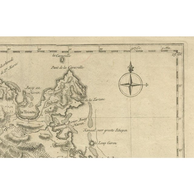 Dutch Map of Martinique in the West Indies by Isaak Tirion, 1765 For Sale - Image 3 of 8