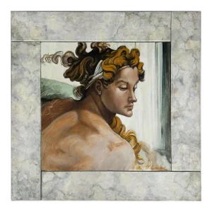 Figurative Neoclassical Painting by Gloria Lomas Cuban-American Artist on Wood