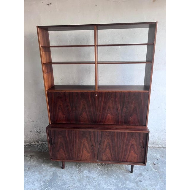 Brown Model HU-9 Secretaire Bookcase in Rosewood from Poul Hundevad, Denmark, 1960s For Sale - Image 8 of 10