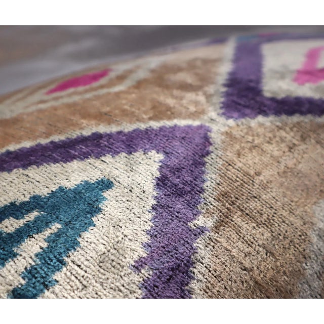 Beige Contemporary Earth Tones Velvet Throw Pillow & Down Insert For Sale - Image 8 of 10