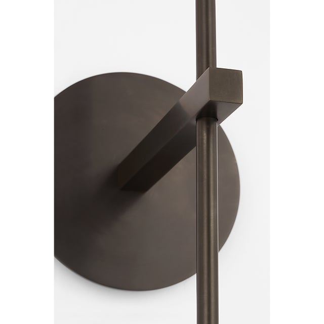 2020s J. Randall Powers for Visual Comfort Signature Hackney 25" Tail Sconce in Bronze with Linen Shade For Sale - Image 5 of 7