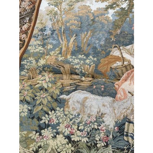 Vintage French Aubusson Style Jacquard Tapestry, 1970s For Sale - Image 13 of 18