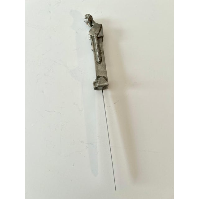 Metal Deco Style Modernist Silver Female Figure Letter Opener For Sale - Image 7 of 9