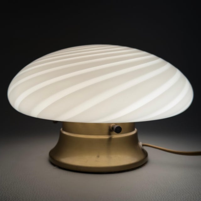1970s White Murano Glass Table Lamp, 1970s For Sale - Image 5 of 13