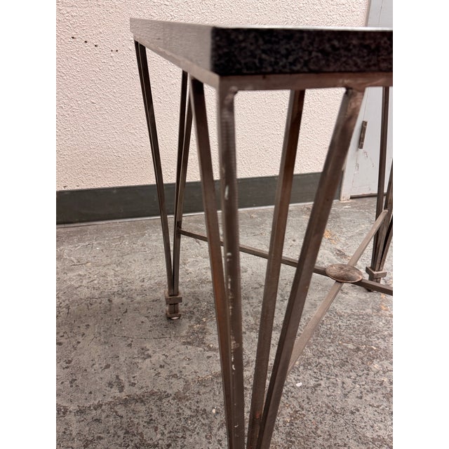 Post Modern Granite + Steel Table For Sale - Image 10 of 12