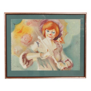 Philippe Alfieri Numbered Print, Clown with Parasol For Sale