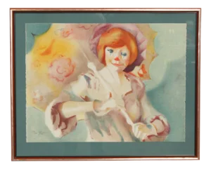 Philippe Alfieri Numbered Print, Clown with Parasol