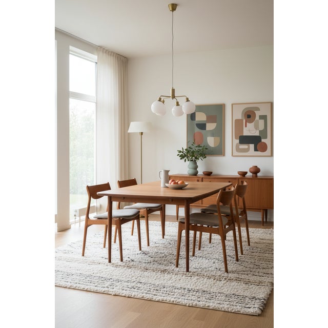 A wonderful teak chair designed by P.E. Jørgensen for Farsø Stølefabrik in Denmark. The chair is in a slightly more cocky...