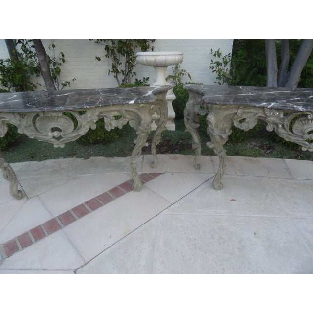 French Fabulous Large Late 19th Century Louis XV Consoles a Pair For Sale - Image 3 of 13