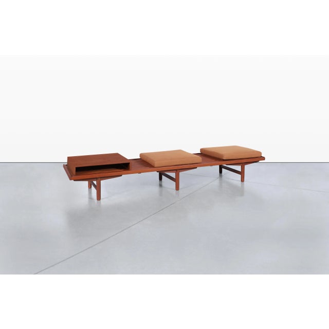 Burnt Orange Norwegian Teak Modular Bench/Coffee Table by Gerhard Berg for Westnofa For Sale - Image 8 of 12