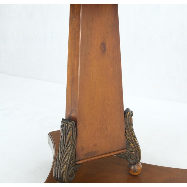 Deco Banded Mahogany Mother of Pearl Inlay Round Lamp Center Gueridon Table MINT For Sale - Image 9 of 11