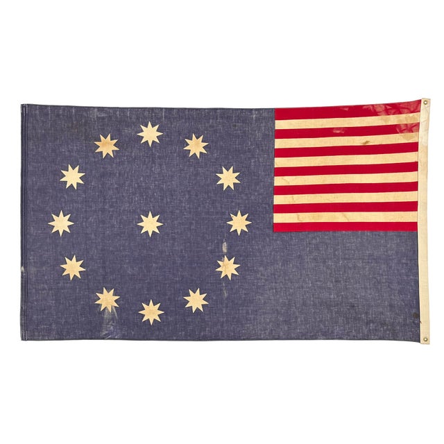 Late 20th Century Vintage Cotton American Easton Flag For Sale - Image 5 of 6