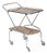 Bauhaus Serving Trolley in Chromed Steel and Faux Wood, Sweden, 1950s For Sale
