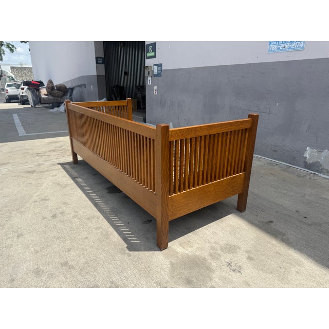 1990s Stickley Craftsman Spindle Back Sofa For Sale - Image 9 of 14