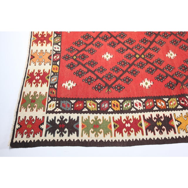 1900s Handwoven Antique Sarkoy Kilim - Fine, Detailed Weave- 5′8″ × 10′8″ For Sale - Image 9 of 12