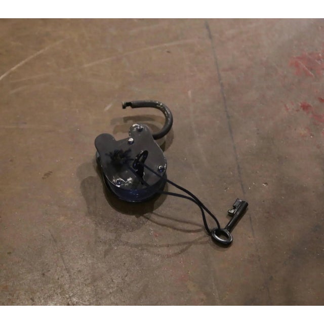 Mid-Century French Iron Sixty-Eight Bottle Wine Rack With Lock and Keys For Sale - Image 9 of 9