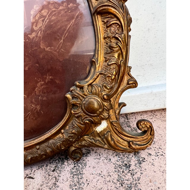 Wood Antique French Romantic Frame & Picture Reproduction Print For Sale - Image 7 of 11