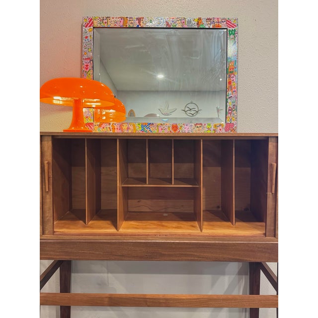A Tall Mid Century Modern Danish Cocktail Cabinet With Tambour Doors, Circa 1960s For Sale - Image 9 of 12