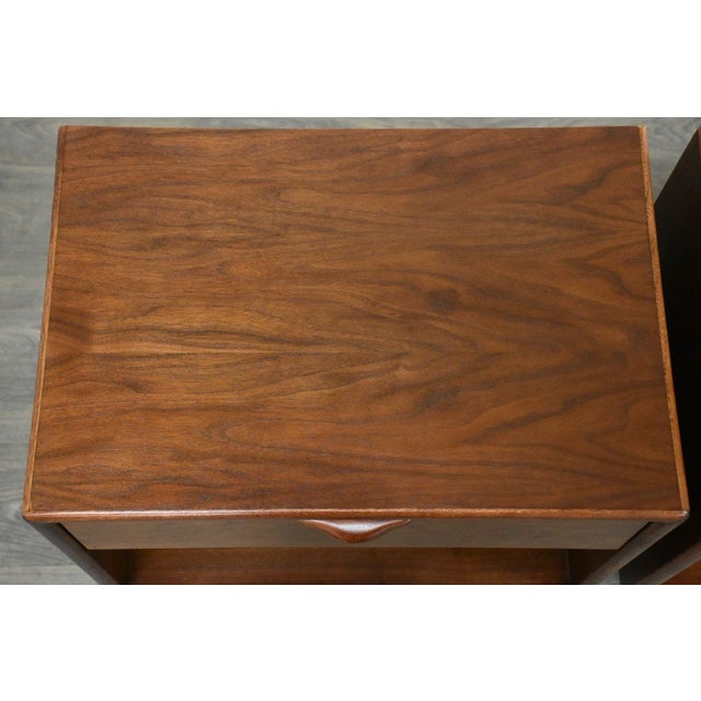 1960s 1960s Refinished Walnut Nightstands by Lane Perception - A Pair For Sale - Image 5 of 10