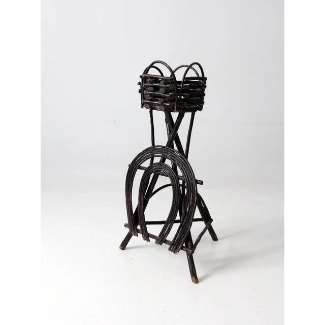 Antique Adirondack Twig Planter Table For Sale - Image 4 of 12