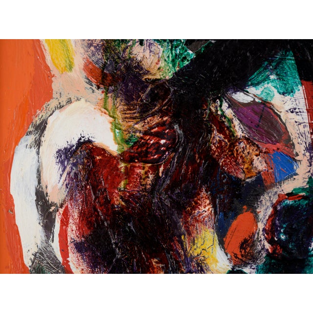 Abstract Expressionist Composition on an Orange Field - Oil on Canvas by Peter Witwer For Sale In Monterey, CA - Image 6 of 8
