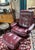 Ekornes ASA Vintage Stressless Ekornes MCM Burgundy (Red-Brown) Leather Lounge Chair & Ottoman For Sale - Image 4 of 12