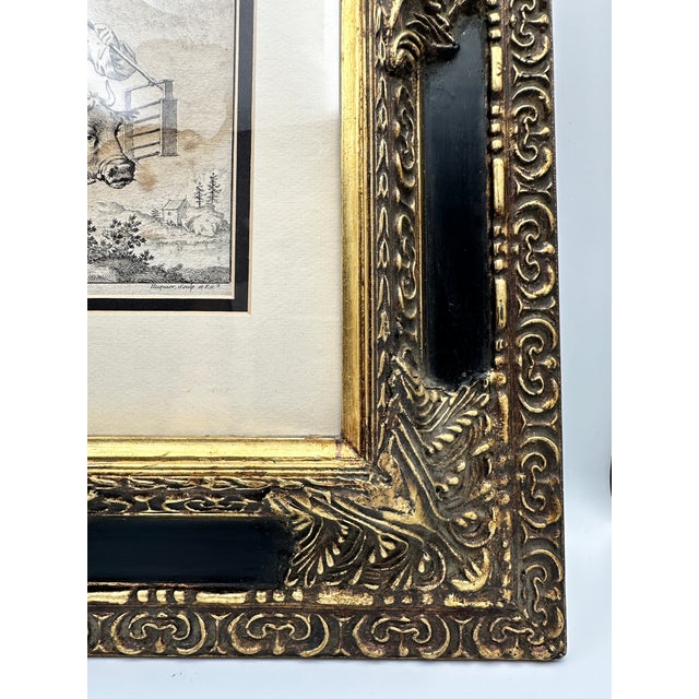 Black Antique French Engraving After Francois Boucher Huquier Framed For Sale - Image 8 of 15
