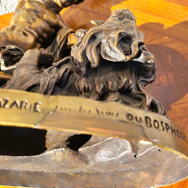 Tan Coinchon, Alexander and the Lion of Bazaar, 1800s, Bronze For Sale - Image 8 of 18