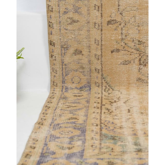 1970s 1970s Vintage Turkish Oushak Handmade Wool Cotton Beige Area Rug For Sale - Image 5 of 11