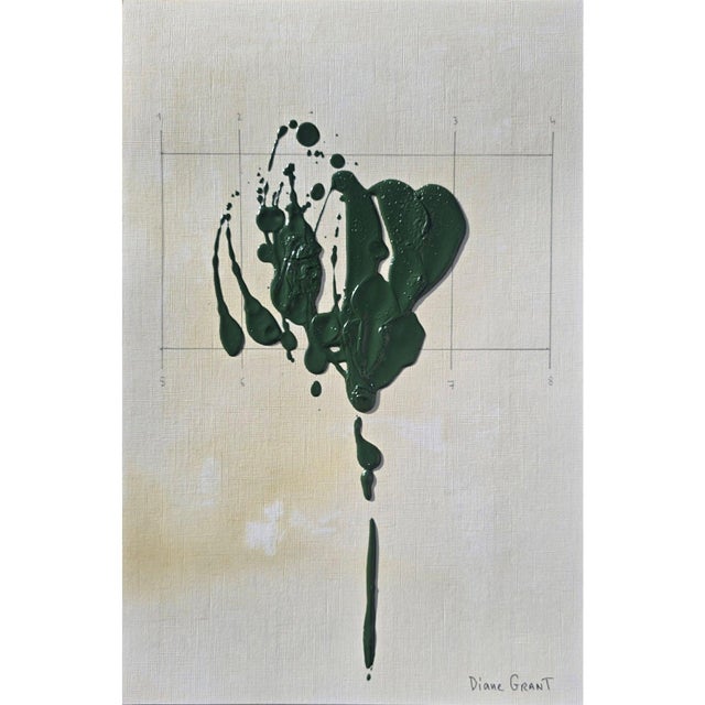 Set of 6 - One-of-a-Kind Dark Green Botanical Organic Modern Original Oil Paintings / Herbarium / Floral / Earth Tones For Sale - Image 4 of 12