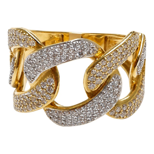 10k Yellow Gold 1-1/5 CTTW Natural Diamond Men's Infinity Ring, Size 9 For Sale