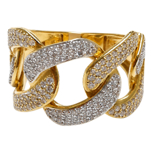 10k Yellow Gold 1-1/5 CTTW Natural Diamond Men's Infinity Ring, Size 9