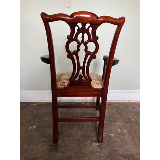 Late 20th Century Maitland Smith Set of Five Chippendale Carved Cherry Dining Chairs For Sale - Image 9 of 12
