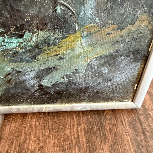 Coastal Large Vintage Framed Seascape Painting California Ocean Coastal Art 2’x3’ Signed For Sale - Image 3 of 7